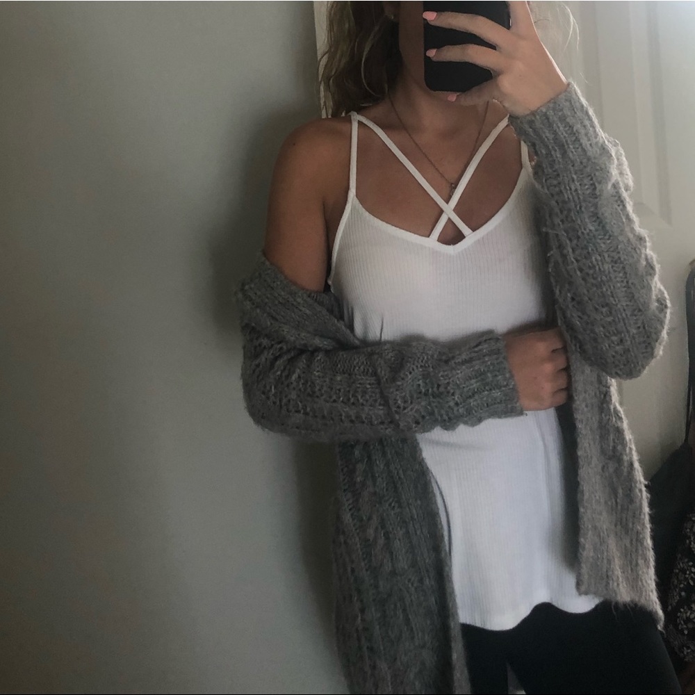Hollister grey cardigan sweater